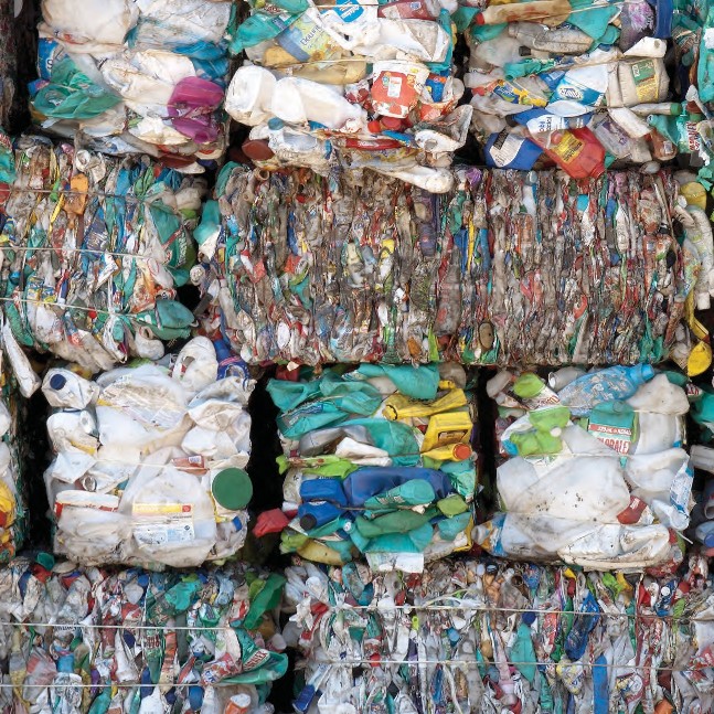plastic compressed after collecting